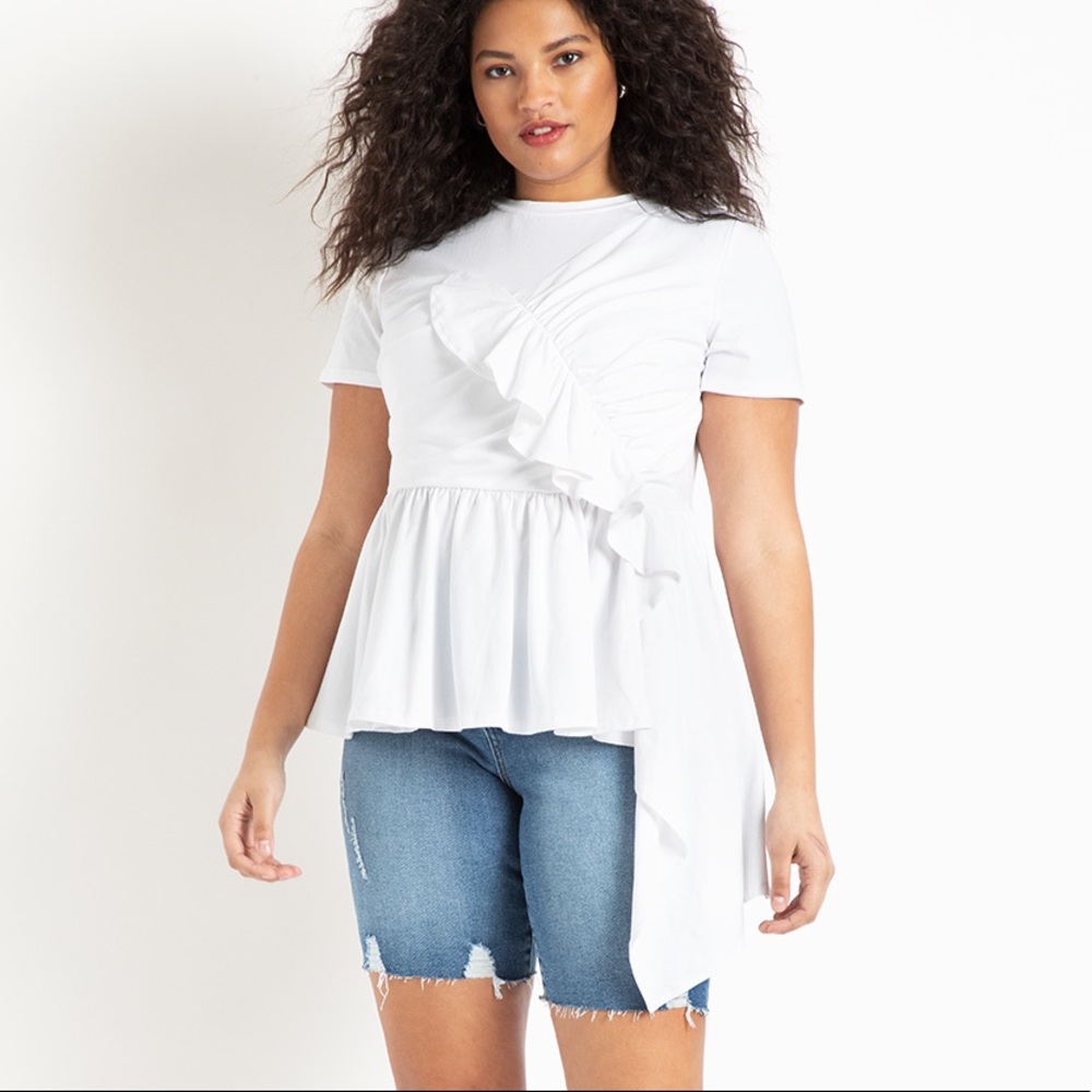 Eloquii Asymmetrical Peplum Top